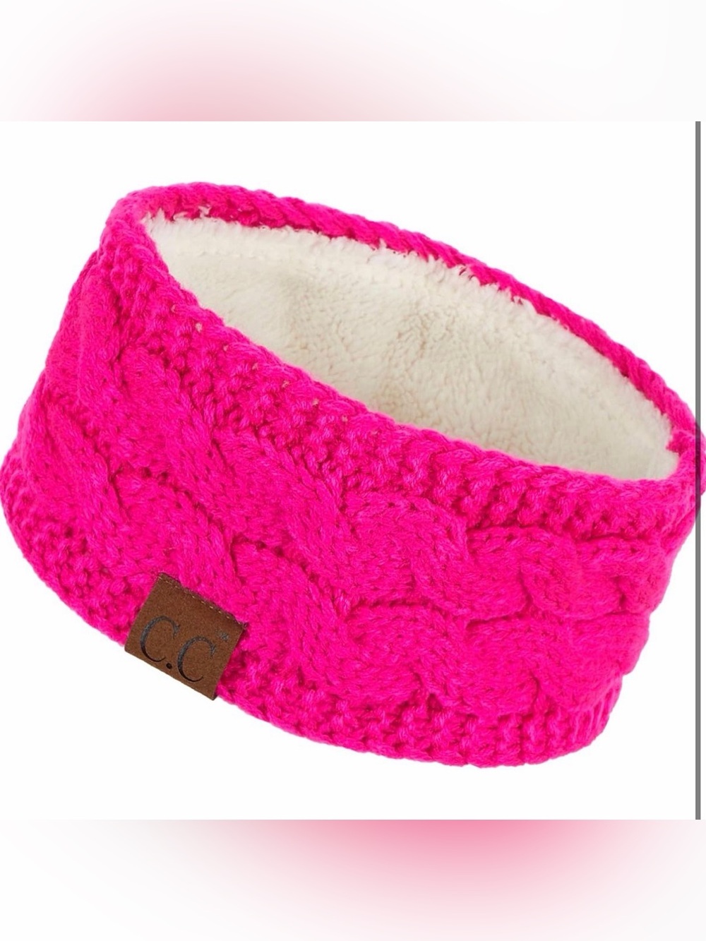 C.C Winter Fuzzy Fleece Lined Thick Knitted Diagonal Stripes Criss-Cross Pattern